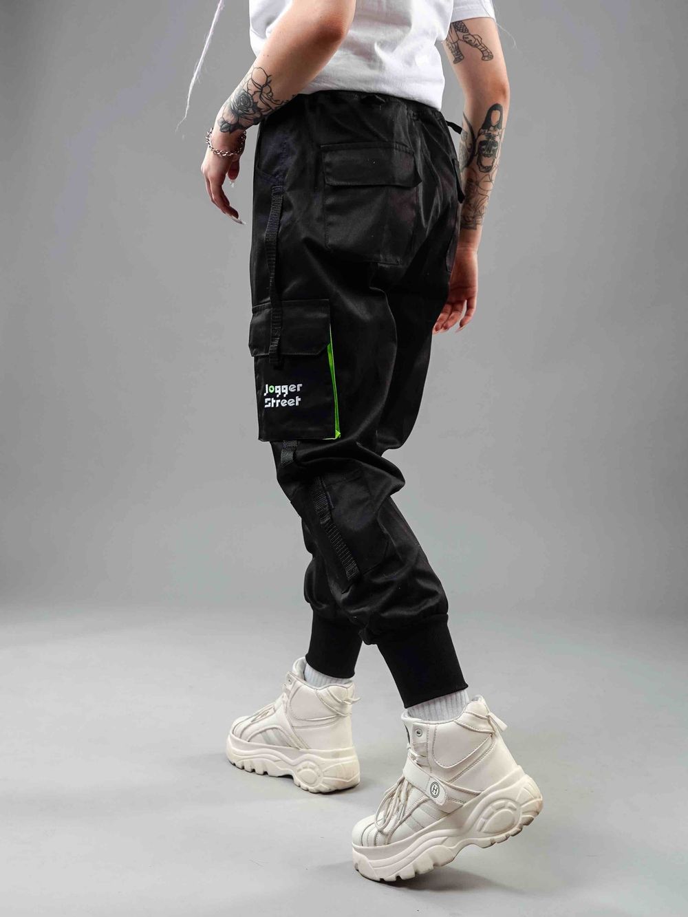 Джоггеры Jogger Street Black Jam Green Pocket