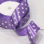 Лента Атласная 2,5см х 28м Сатин горох (Лавандовый)