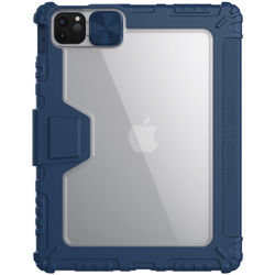 Чехол книжка синего цвета (Sapphire Blue) от Nillkin для iPad Air 11 2024-, 10.9 с 2020-, Air 4, Air 5, Pro 11 2020-, серия Bumper Pro, с защитной шторкой для камеры