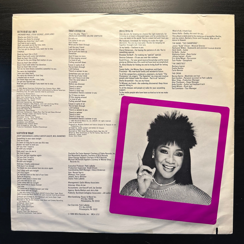 Patti LaBelle - Winner In You (Канада 1986г.)