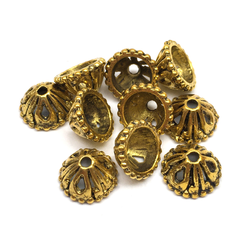 Шапочки для бусин 10х7 мм (10 шт), под золото