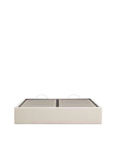 Основание кровати Nelzi из шенилла цвета экрю для матраса 160 x 200 см