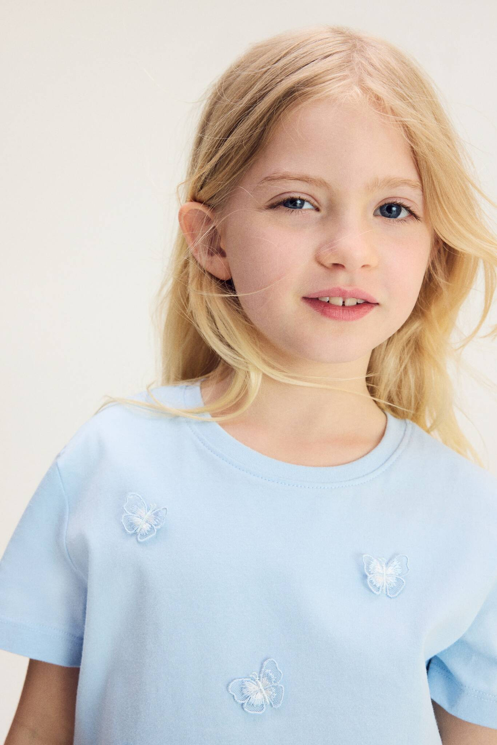 H&M Футболка с контрастными деталями, светло-голубой