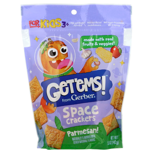 Gerber, Get'Ems! ™, космические крекеры, для детей от 3 лет, пармезан, 142 г (5 унций)