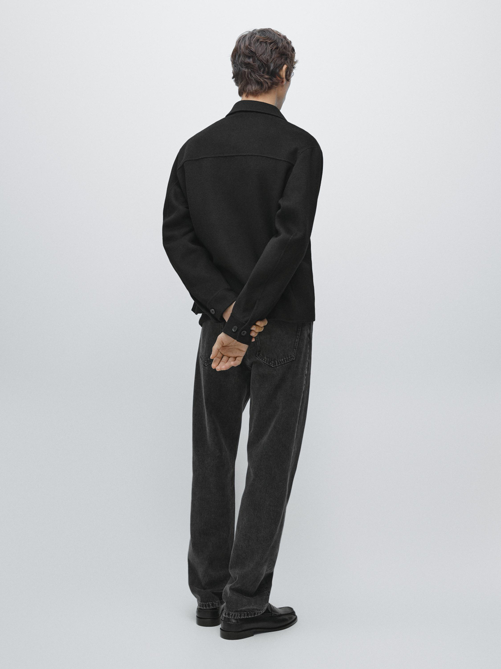 Massimo Dutti Короткая тонкая куртка, черный