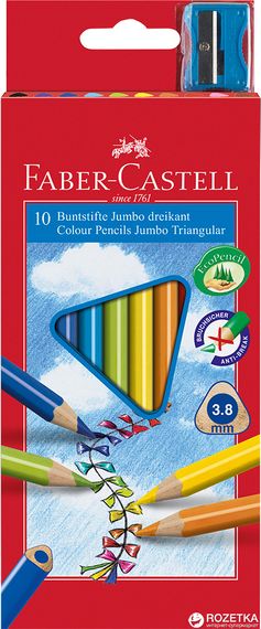 Набор цветных карандашей Faber-Castell Jumbo 10 шт