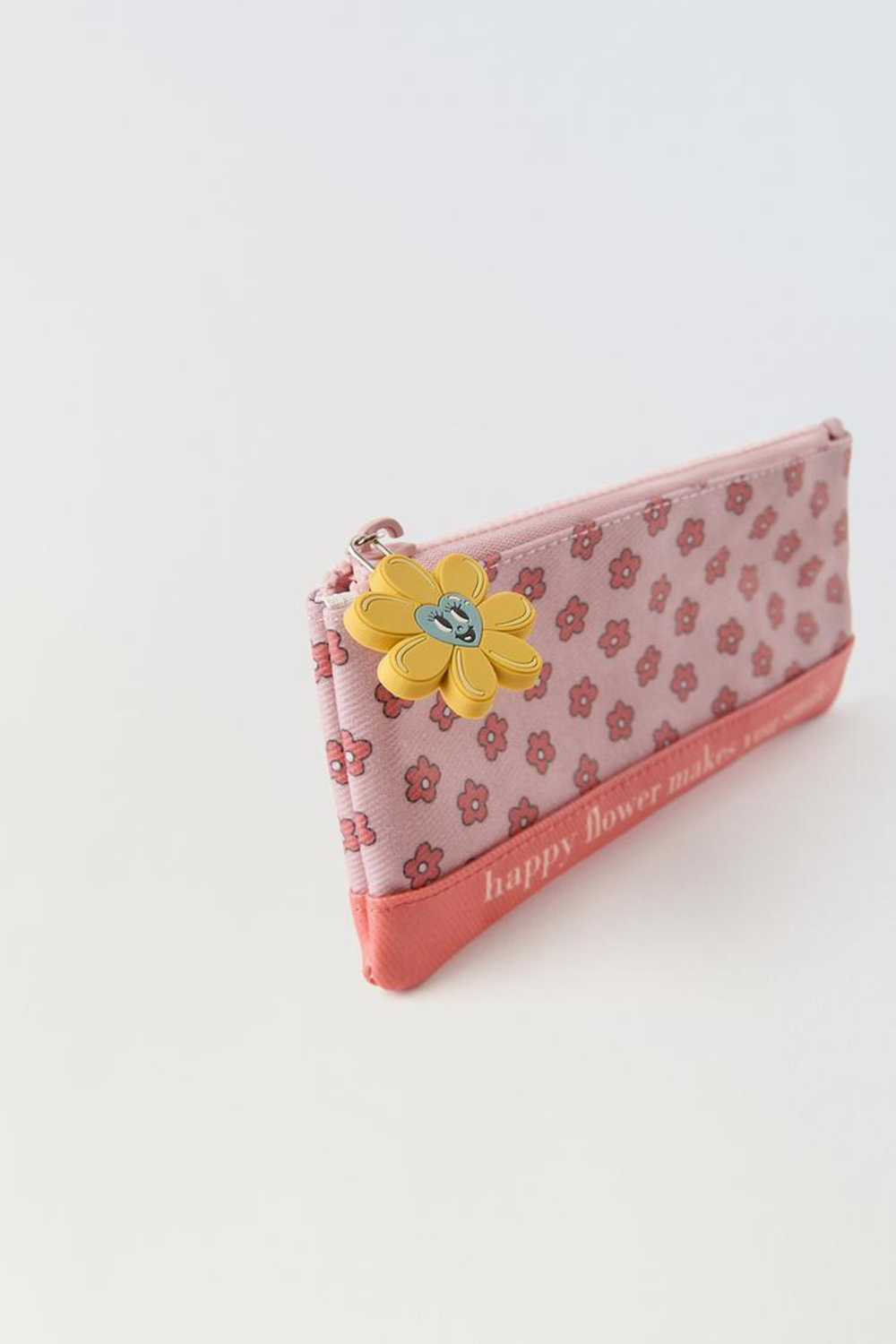 ZARA ПЕНАЛ С ЦВЕТОЧНЫМ ПРИНТОМ, РОЗОВЫЙ