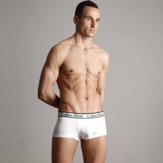 Мужские трусы Calvin Klein боксеры серебряная резинка (модал)  CK18104-1