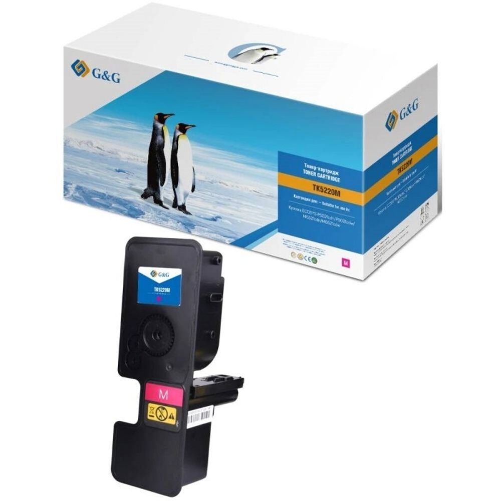 Тонер-картридж G&amp;G, аналог Kyocera TK-5220M для P5021/M5521 пурпурный (1,2k)