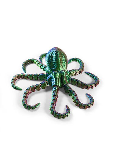 Осьминог гибкая игрушка антистресс, 3D печать, красно-сине-зеленый