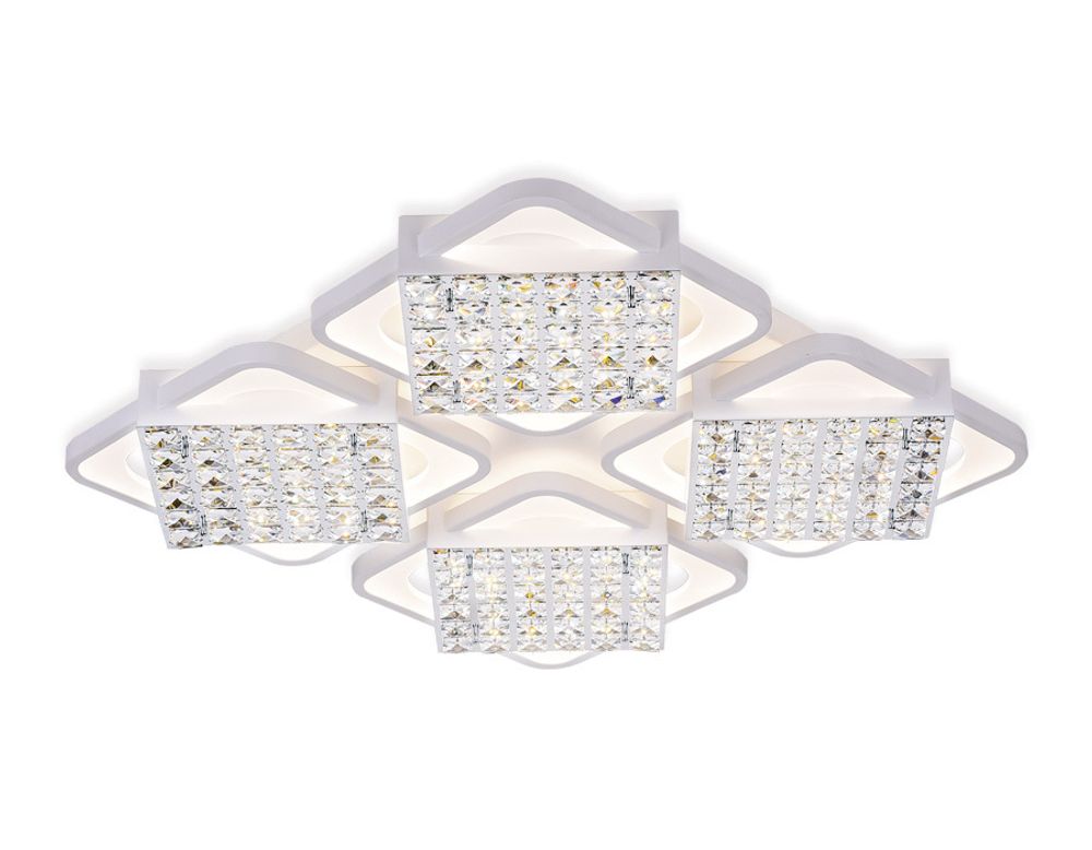 Потолочный светодиодный светильник с пультом FA128/4 WH белый 222W 680*680*110 (ПДУ РАДИО 2.4)