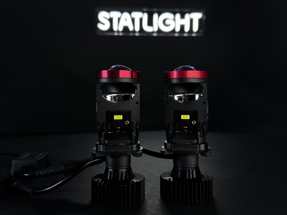 Светодиодные лампы H4, мини линзы H4, LED лампы H4, белые 5500k, 10800Lm, LED линзы, 2 шт