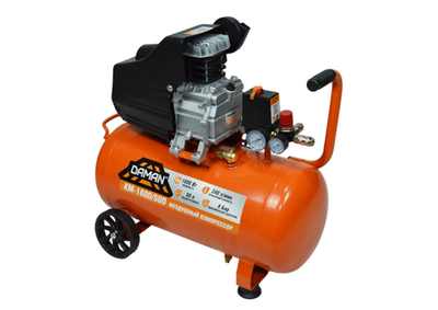 Компрессор воздушный KM-1800/50D (диам. поршня 47мм;1,8кВт; 260л/м; 8bar; ресивер 50л) DAMAN