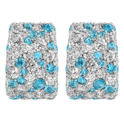 Серьги с Бриллиантами и Турмалинами Параиба, E0256-1/4