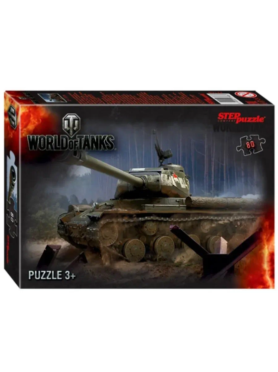 Пазл для детей 4 5 6 7 лет World of Tanks Танк 80 элементов