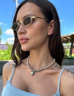 Колье Grey heart