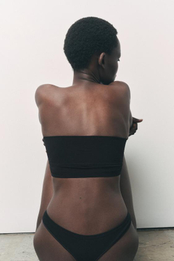 ZARA БЕСШОВНЫЕ СТРИНГИ, ЧЕРНЫЙ