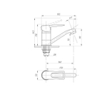 Смеситель для кухни 40к ПРОФСАН ПСМ-215-017 "ПЛЮС"  длин. пов. излив, п/гайку, без подводки ХРОМ