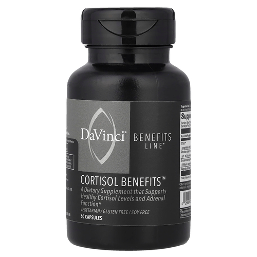 DaVinci Laboratories, Benefits Line, преимущества кортизола, 60 капсул