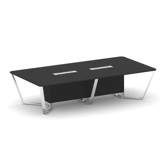 Steel Meet Стол переговорный прямоугольный MFK-PR.B.SP-12 Черный/МДФ Ультраматт Черный/Нержавеющая с