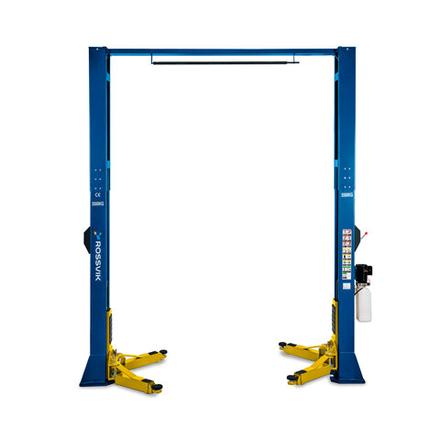 Автоподъемник двухстоечный ROSSVIK V2-5.5L г/п 5.5т, 380В, с верхней синхронизацией. Синий
