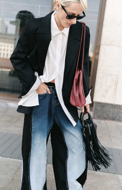 Upcycling Джинсы комбинированные