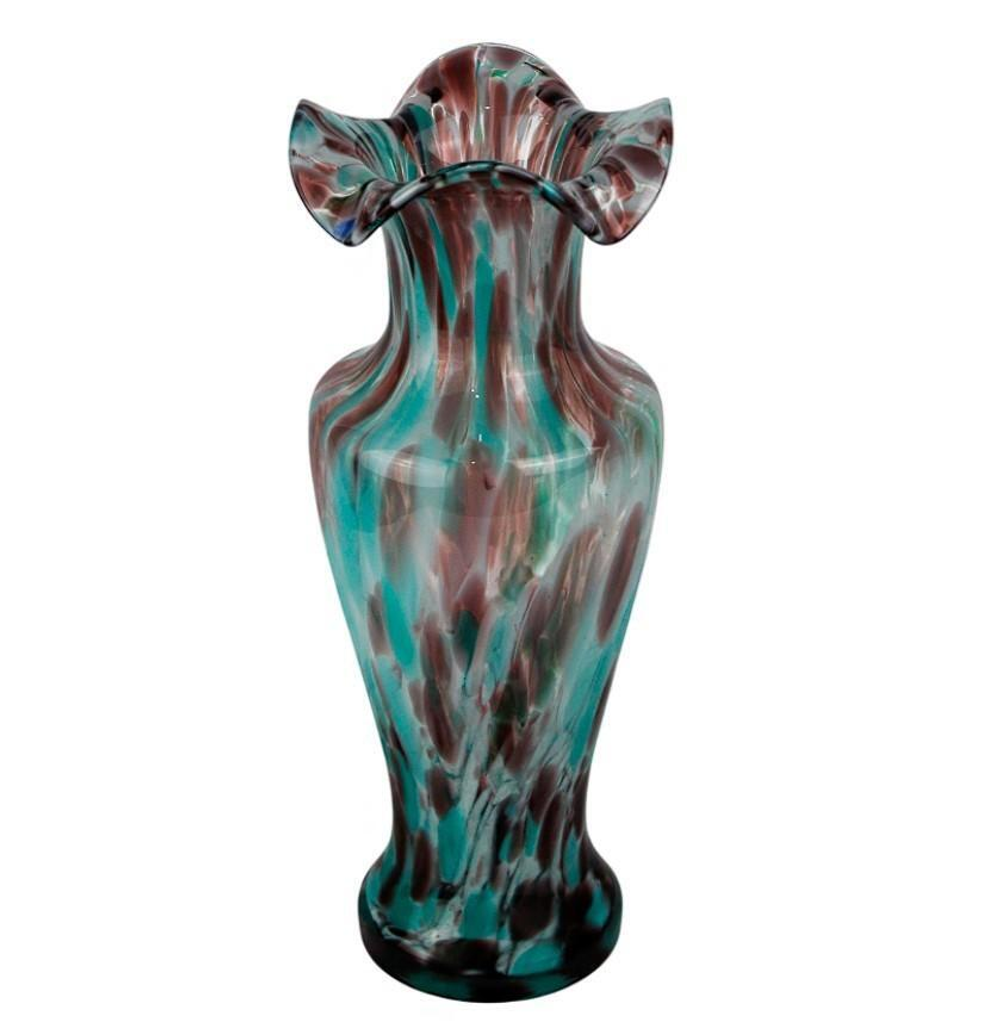 Ваза стекло больш. Цвет: мятная/коричневая.