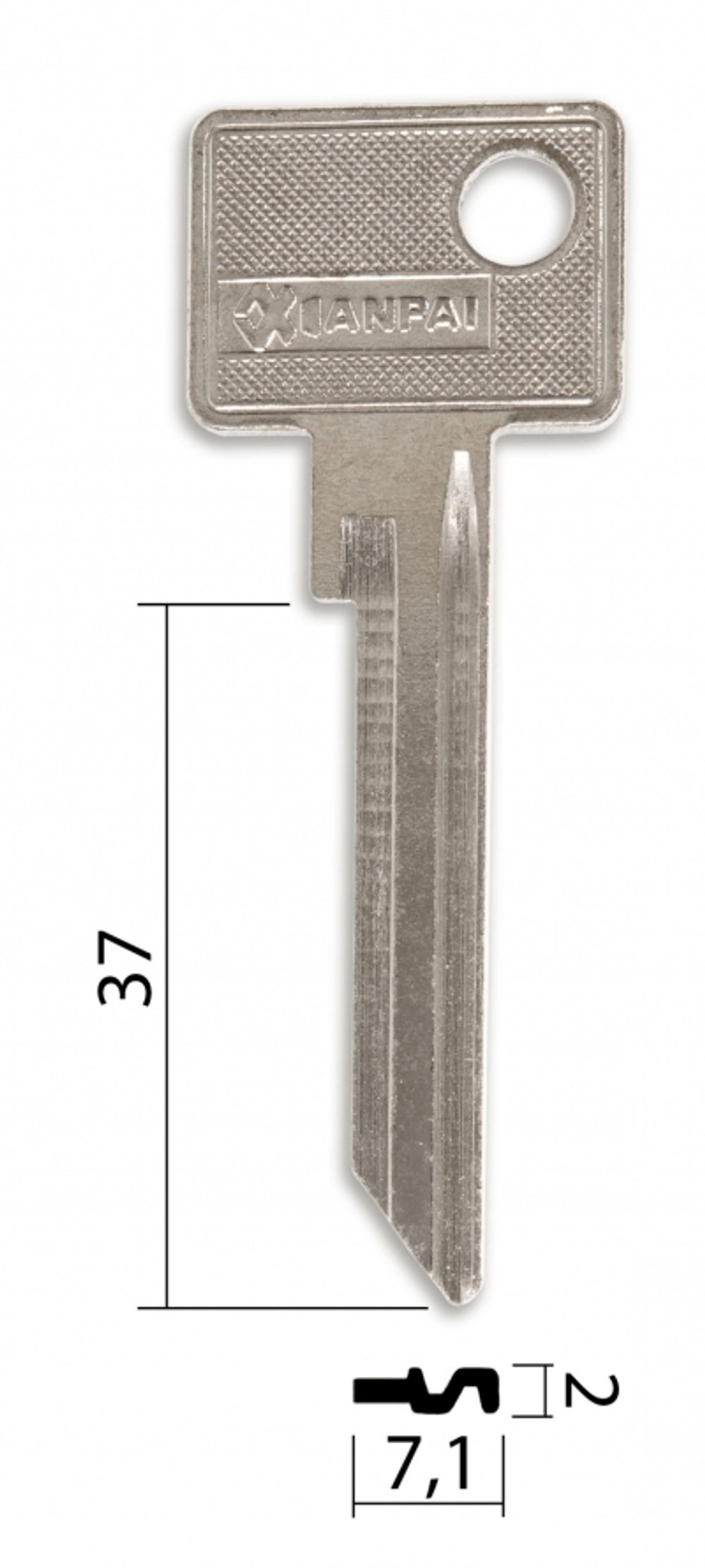 Заготовка английского ключа 10371 PET-1 PTZ1R PEK1L PTR1S КНР