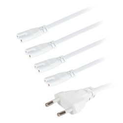 Разветвитель сетевой для линейных светильников ЭРА 4х IEC C7 2pin+timer на 4 точки с таймером 9 12 15H 2м