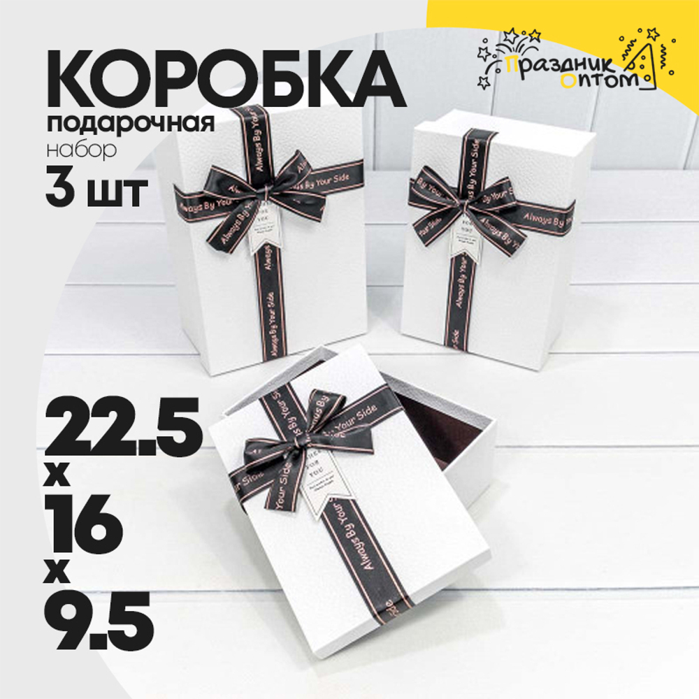 Коробка 22.5х16х9.5 см Набор 3 шт (Белый)
