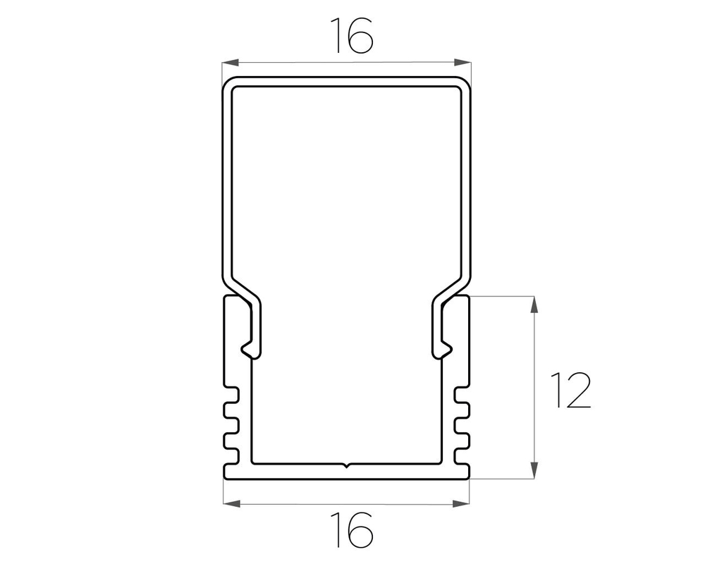 Профиль накладной алюминиевый LC-LP-1216-2 Anod