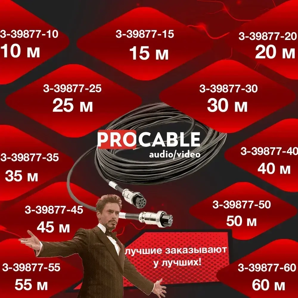 Кабель управления для блока АВР 25 метров / 8 пин / 0.75 мм