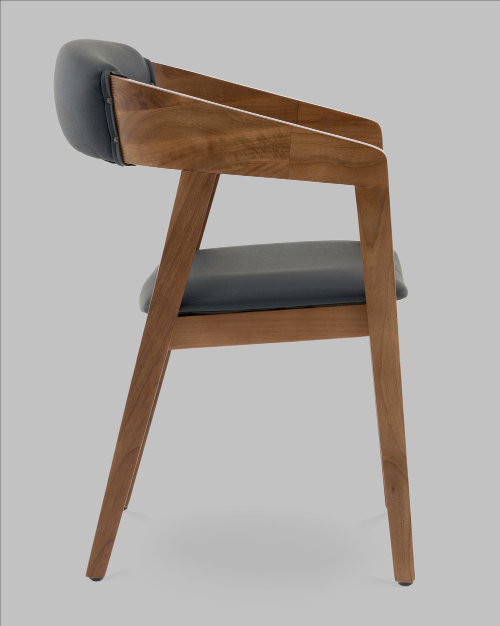 Стул Вудкерри S каркас дерево цвет темный орех экокожа черный