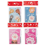 Блокнот детский Basir, с ручкой, формат А7, серия "Лапки", цветная обложка, 40 листов, размер 10.5*7.5 см