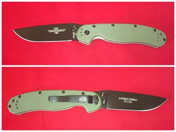Складной нож Ontario RAT 1 Folder ONT/8868OD c клинком из стали D2, рукоять GRN