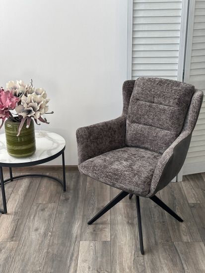 Стул GARLAND 360 град. поворот. HAGA-16 Серый, ткань/ GINO-457 Серый, ткань/ Черный