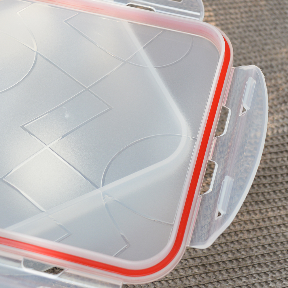 Контейнер для продуктов 1,2л квадратный с защелками "Modena" (бесцветный)