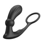 Черный вибростимулятор простаты Warren с эрекционным кольцом (Цвет: черный)