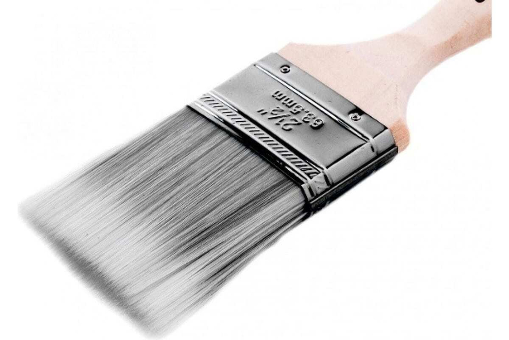 Кисть плоская Platinum 2.5", искусственная щетина, деревянная ручка// MTX