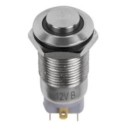 Кнопка антивандальная Ø12 12В(LED) Фикс (4с) OFF-ON синяя (A-12-C2) REXANT