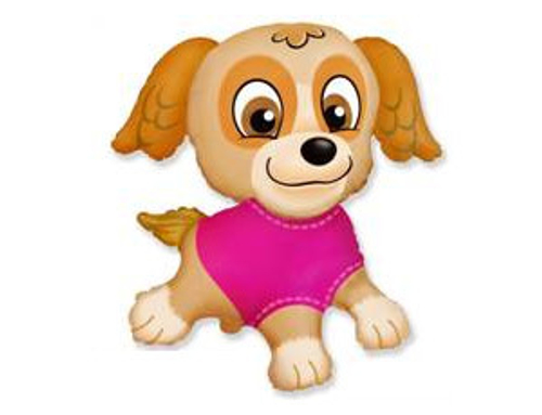 Шар фольга "Щенок в розовом" 78 х 75 см