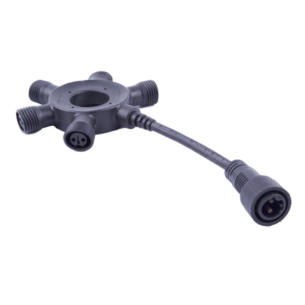 UTC-F90 Y6 BLACK Соединитель для гирлянд серии F90RPO. круговой. 1 вход-5 выходов. Черный. ТМ Uniel