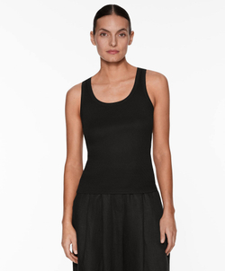 Oysho Топ на бретелях в рубчик, черный