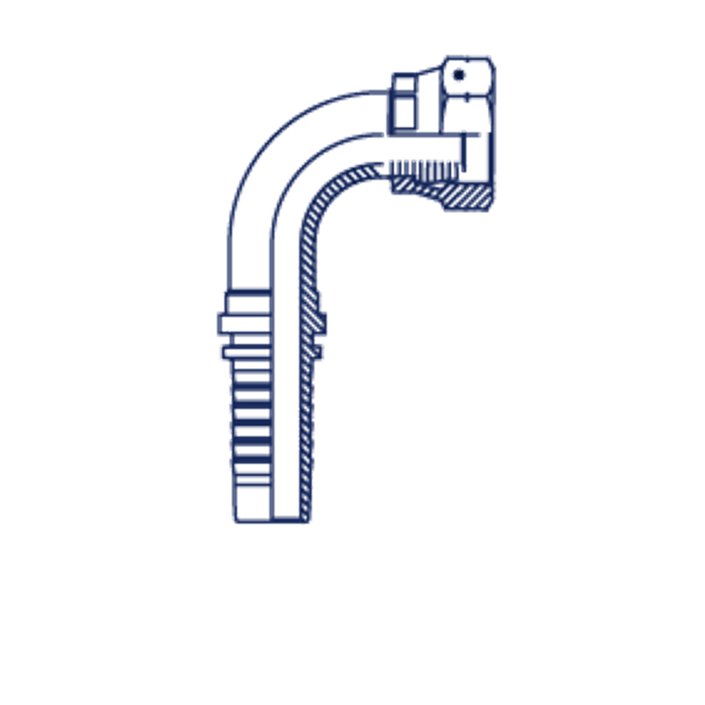 Фитинг DN 16 DK (Г) 27x1.5 (90) накидная гайка