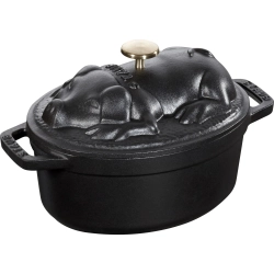 STAUB Чугунная форма для запекания 1 л 17 см поросенок черный