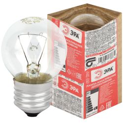 Лампа накаливания ЭРА ДШ 230-60-E27-Г 60Вт 230В шар прозрачный в гофре E27
