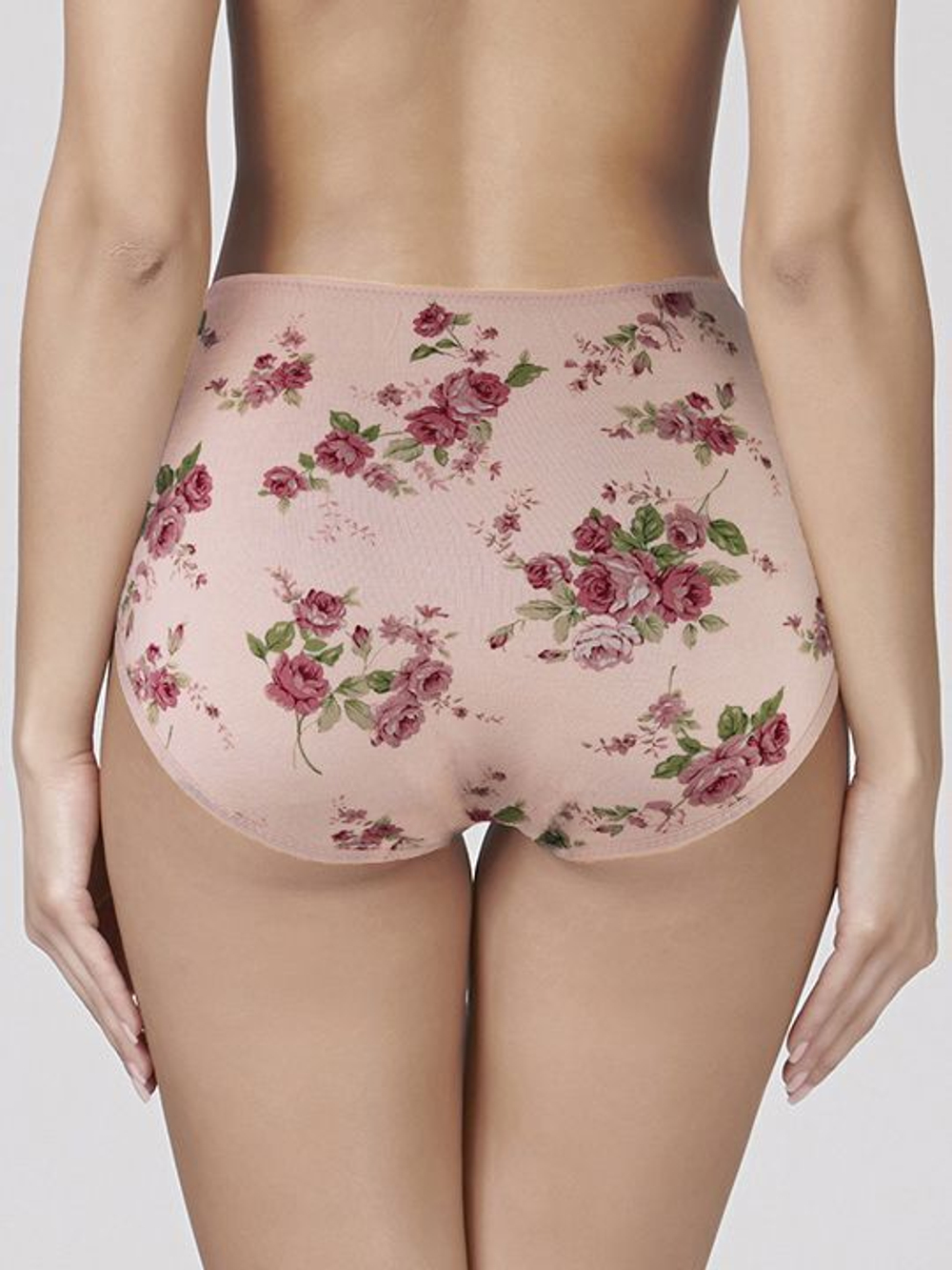 Высокие трусики Charming с розочками (Размер: XL) (Цвет: розовый)