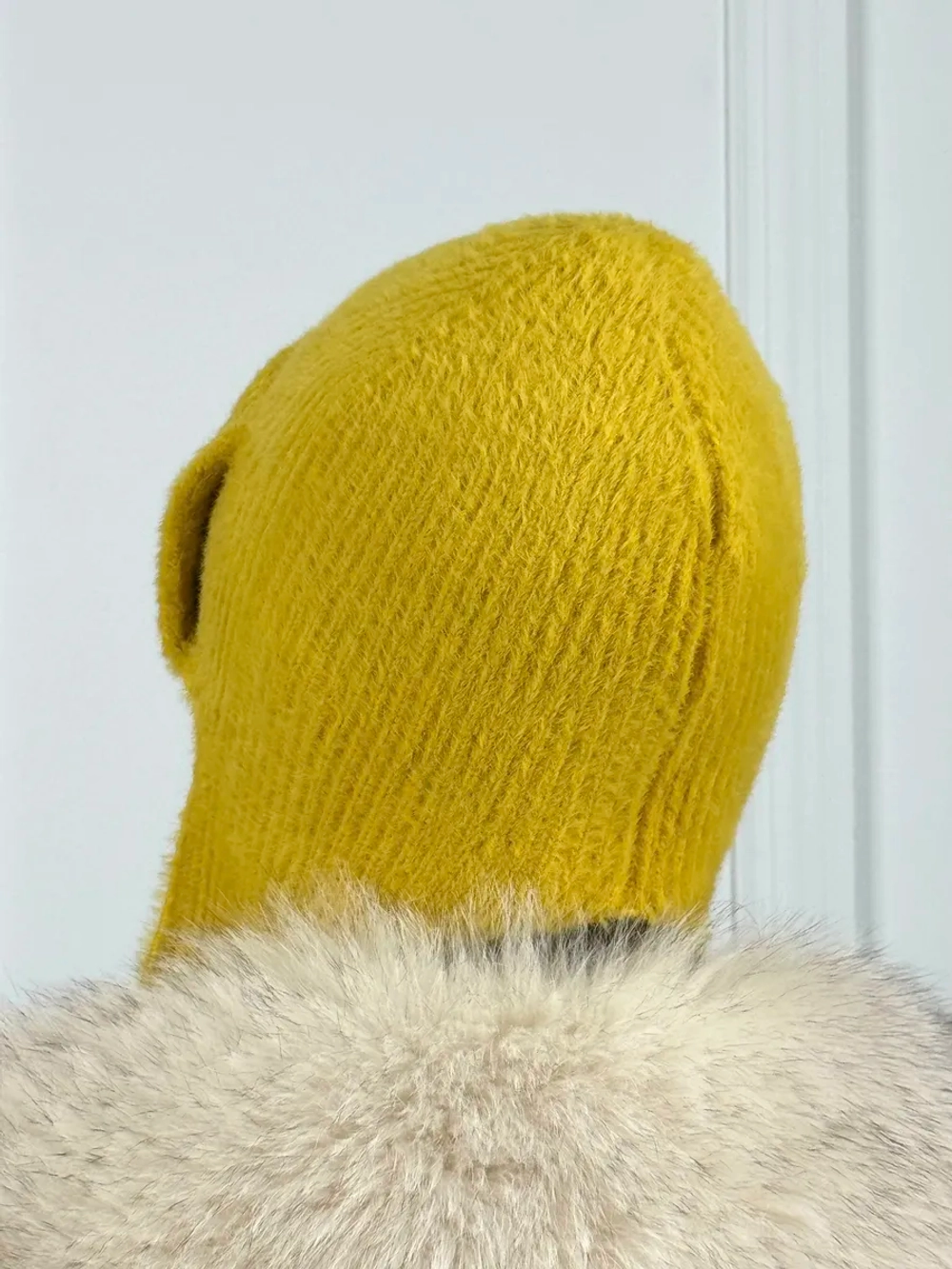 шапка ушанка осенняя-зимняя вязаная с ушками