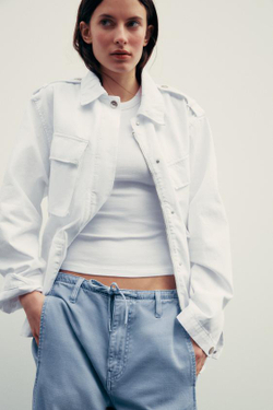 ZARA БРЮКИ ЧИНОС С ПОЯСОМ, ГОЛУБОЙ