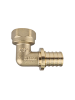 Угольник аксиальный, латунь, внутренняя резьба,25х3/4", желтый, RTP (80/10)